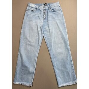 Re Wash High Rise Cropped Jeans Frayed Hem Button Fly Women's Size 9‎